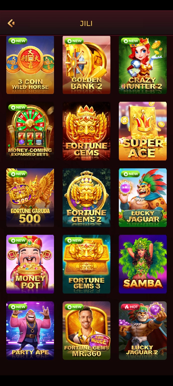 IJ7 Game library showing multiple game titles